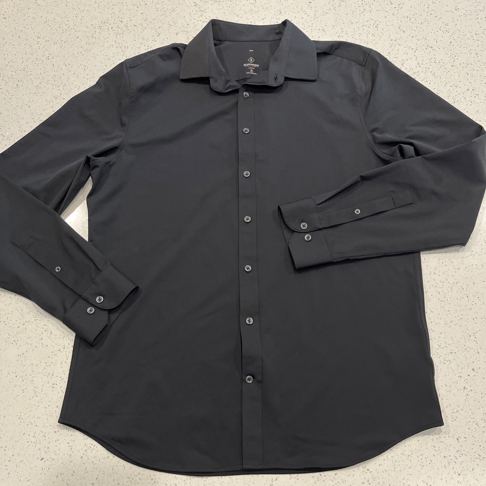 Bluffworks Zenith Dress Shirt Men XLT Tall Black Slim Fit Performance
